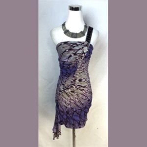 Bebe one shoulder dress sz xs